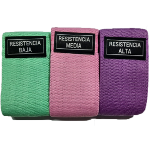 BANDA DE RESISTENCIA DE TELA ELASTICA PAQ C/3 PIEZAS