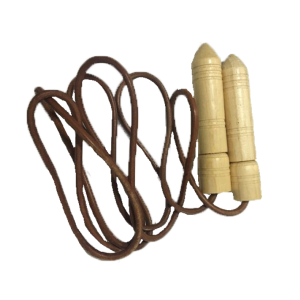NIMBLE CUERDA PARA SALTAR DE CUERO PUÑO DE MADERA